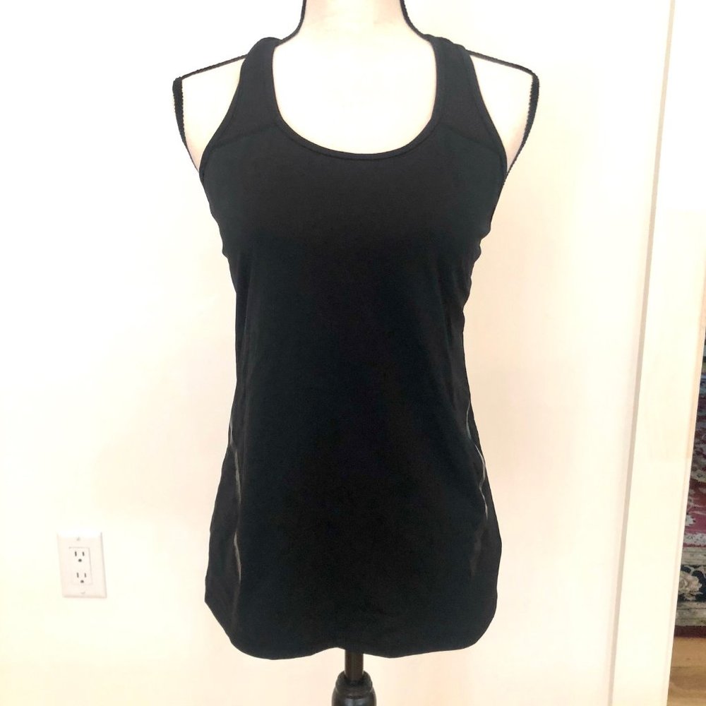 Gap Fit Racerback Tank High Shine Black Worn 1x